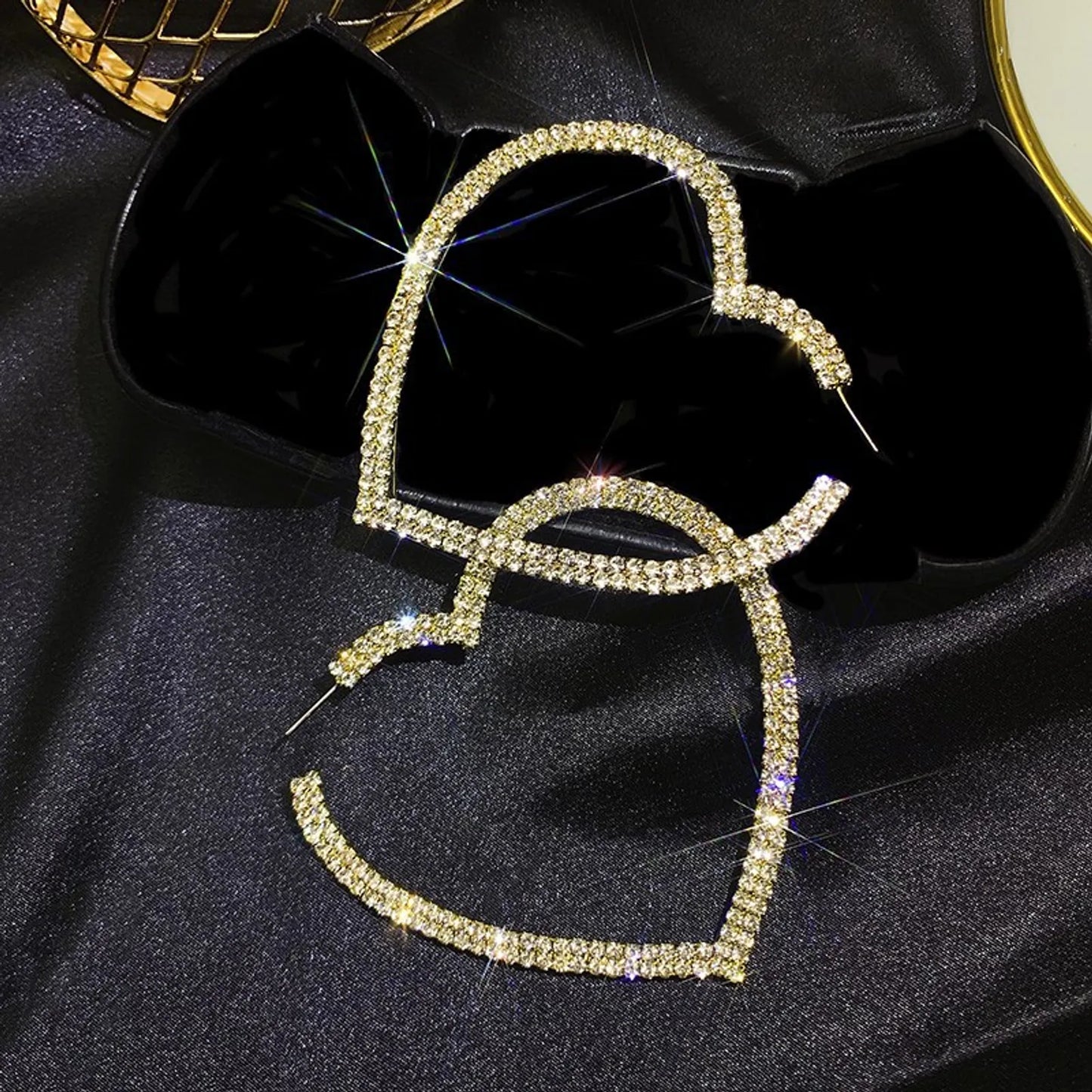 Rhinestone Heart Earrings